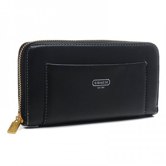 Coach Madison Accordion Saffiano Large Black Wallets EGA | Women - Click Image to Close